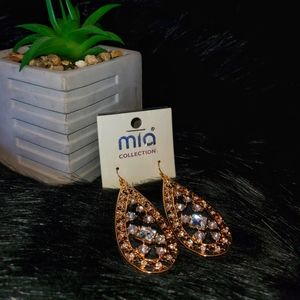 Mia Collection Gold/Rhinestone Teardrop Earrings - Multiples available